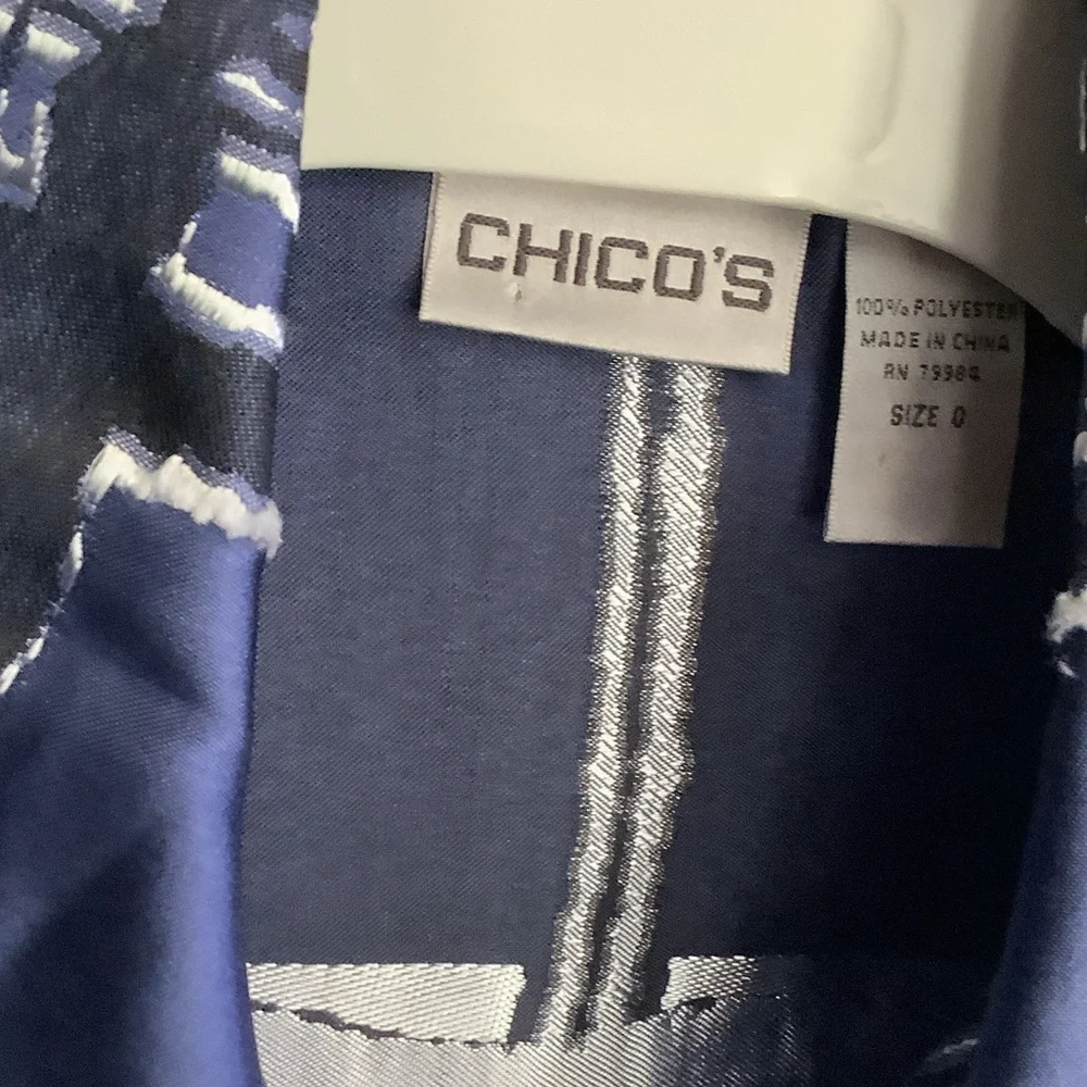Chico's Blue‎ and White Plaid Blazer